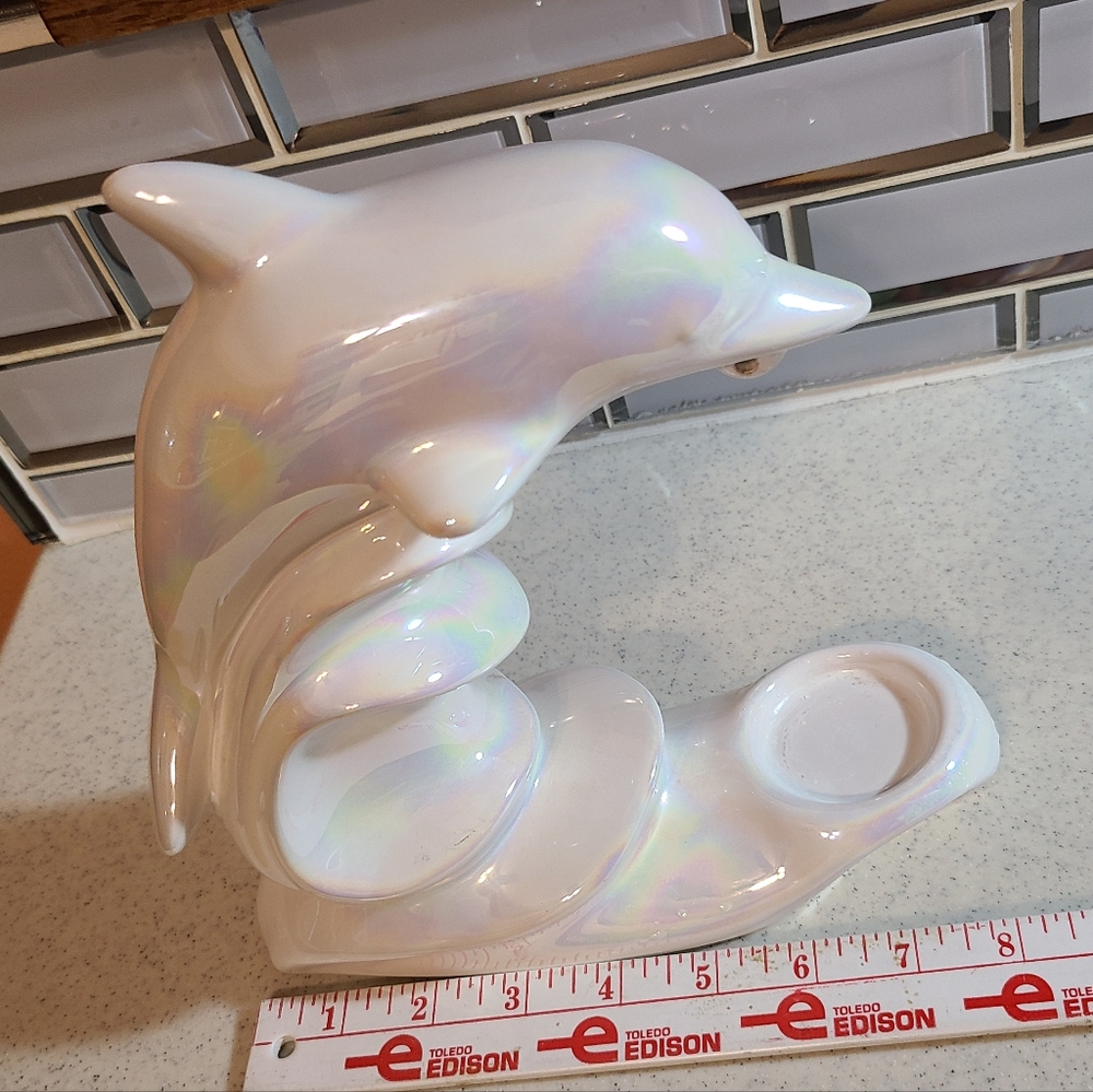 Ceramic Dolphin Shimmery Pearl Poland Made - Picture 12 of 16